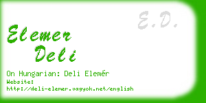 elemer deli business card